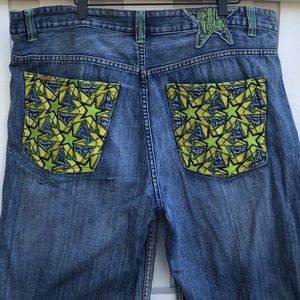 Vintage Pepe Jean Shorts Denim Neon Embroidery
